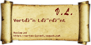 Vertán Lóránt névjegykártya