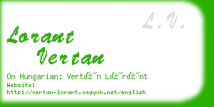 lorant vertan business card